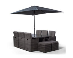 Giardino 6 Seater Rattan Cube Dining Set - Grey - thumbnail 6