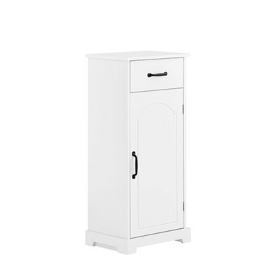 Sobuy Bzr207-W, Slim Bathroom Cabinet With Drawer Storage Cupboard Freestanding Floor Cabinet In Wood,white - image 1