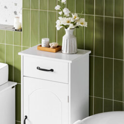 Sobuy Bzr207-W, Slim Bathroom Cabinet With Drawer Storage Cupboard Freestanding Floor Cabinet In Wood,white - thumbnail 5