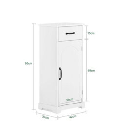 Sobuy Bzr207-W, Slim Bathroom Cabinet With Drawer Storage Cupboard Freestanding Floor Cabinet In Wood,white - thumbnail 3
