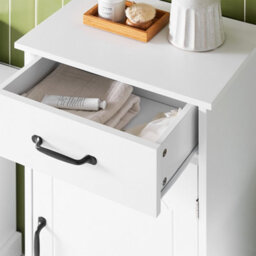Sobuy Bzr207-W, Slim Bathroom Cabinet With Drawer Storage Cupboard Freestanding Floor Cabinet In Wood,white - thumbnail 6