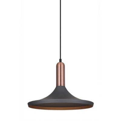 Luminosa Lighting Luminosa Modern Hanging Pendant Gray, Copper 1 Light , E27 - image 1