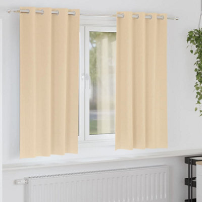Berkfield Curtains With Curtains 2 Pcs Cream 175 X 140 Cm Polyester - image 1