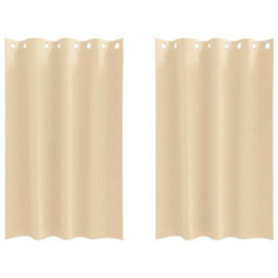 Berkfield Curtains With Curtains 2 Pcs Cream 175 X 140 Cm Polyester - thumbnail 2