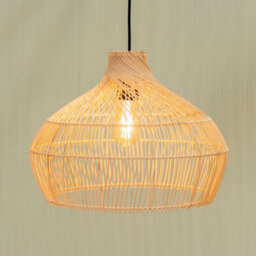 Valuelights Anais Easy Fit Rattan Lampshade Natural Twisted Wicker Effect Ceiling Shade And Bulb (D)45.5Cm - thumbnail 4