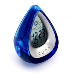 Smart Living Water Powered Multi Function Digital Battery-Free Drop Shape Desk Clock - Blue - thumbnail 3