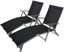 Marco Paul Black Reclining Sun Loungers Set X2 - thumbnail 4