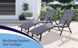 Marco Paul Black Reclining Sun Loungers Set X2 - thumbnail 3