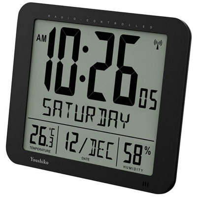 Youshiko Large Radio Controlled Wall Clock With Large 3.27 Inches Time Digits - image 1