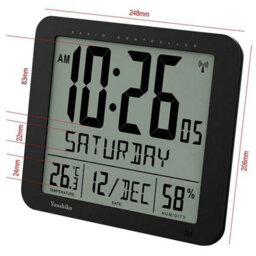 Youshiko Large Radio Controlled Wall Clock With Large 3.27 Inches Time Digits - thumbnail 6