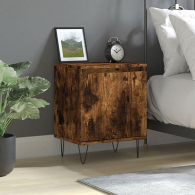 Berkfield Bedside Cabinet Smoked Oak 40X30X50 Cm Engineered Wood - image 1