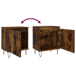 Berkfield Bedside Cabinet Smoked Oak 40X30X50 Cm Engineered Wood - thumbnail 9
