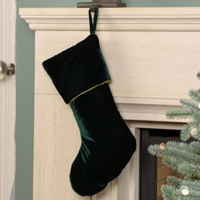 Dibor Green Knightsbridge Velvet Xmas Gift Decoration Christmas Stocking For Kids - image 1