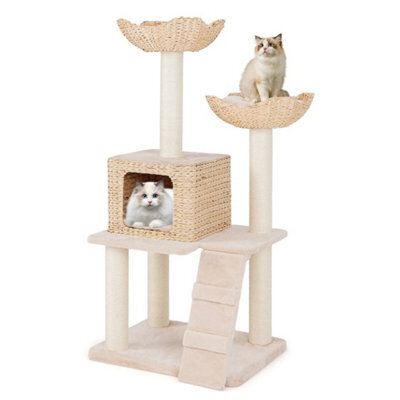 Cat Tree 122 Cm Cattail Cat Tower W/ Sisal Scratching Posts - image 1