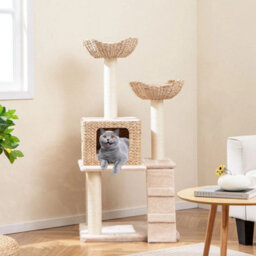 Cat Tree 122 Cm Cattail Cat Tower W/ Sisal Scratching Posts - thumbnail 3