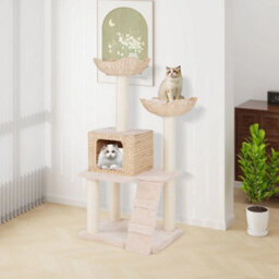 Cat Tree 122 Cm Cattail Cat Tower W/ Sisal Scratching Posts - thumbnail 4