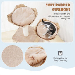 Cat Tree 122 Cm Cattail Cat Tower W/ Sisal Scratching Posts - thumbnail 6