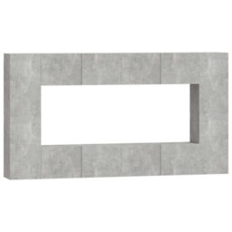 Berkfield Classic 8 Piece Tv Cabinet Set Concrete Grey Engineered Wood - thumbnail 1