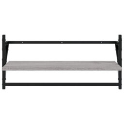 Berkfield 4 Piece Wall Shelf Set With Bars Grey Sonoma Engineered Wood - thumbnail 6