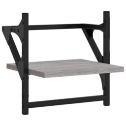 Berkfield 4 Piece Wall Shelf Set With Bars Grey Sonoma Engineered Wood - thumbnail 9