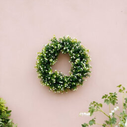 Primrose Baby's Breath Artificial Flower Wreath With Hanging Loop 45Cm - thumbnail 6