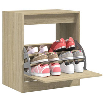 Berkfield Shoe Cabinet Sonoma Oak 60X42X69 Cm Engineered Wood - image 1