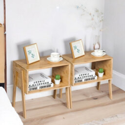 BMBO Set Of 2 Wooden Stackable Bedside Tables - thumbnail 1