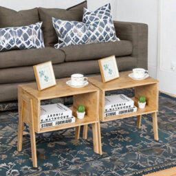 BMBO Set Of 2 Wooden Stackable Bedside Tables - thumbnail 3