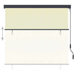 Berkfield Harmful Outdoor Roller Blind 160X250 Cm Cream - thumbnail 3