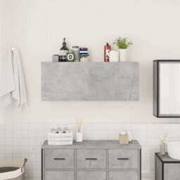 Walplus Bathroom Wall Cabinet Concrete Grey 100X25X40 Cm Engineered Wood - thumbnail 3