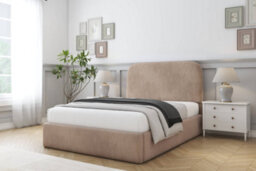 "Sloomy Belvoir Mink Naples Bed Frame With 45"" Upholstered Headboard 5' King" - thumbnail 2