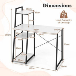 Study Writing Desk 100Cm Home Office Computer Desk W/storage - thumbnail 2