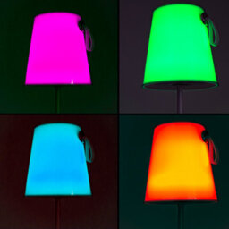 Happy Homewares Tall Modern White Led Colour Changing Rechargeable Touch Table Lamp - thumbnail 3