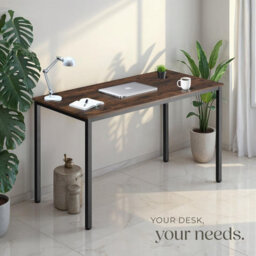 Tectake Desk Vanport - Height-Adjustable Plastic Feet 60 Cm - Industrial Wood Dark, Rustic - thumbnail 7