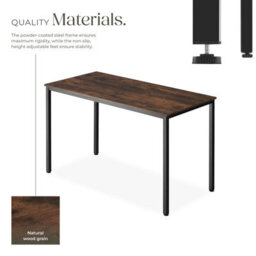 Tectake Desk Vanport - Height-Adjustable Plastic Feet 60 Cm - Industrial Wood Dark, Rustic - thumbnail 3