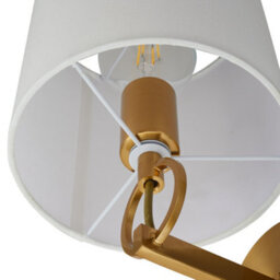 Living And Home Metal Bracket Wall Lamp With Fabric Lampshade, Bedroom Bedside Wall Lamp, E27 Bulb Base - thumbnail 5