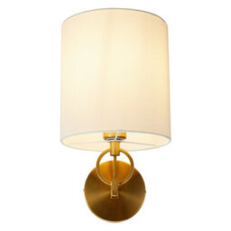 Living And Home Metal Bracket Wall Lamp With Fabric Lampshade, Bedroom Bedside Wall Lamp, E27 Bulb Base - thumbnail 7