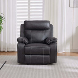 More4Homes Vinson Electric Recliner Air Leather Usb-C Charging Recliner Chair (Charcoal) - thumbnail 4