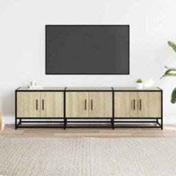 Berkfield Tv Cabinet Sonoma Oak 150X35X41 Cm Engineered Wood And Metal - thumbnail 3