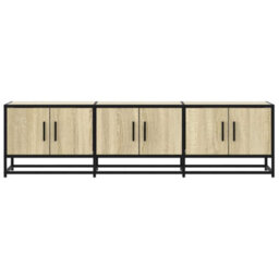 Berkfield Tv Cabinet Sonoma Oak 150X35X41 Cm Engineered Wood And Metal - thumbnail 4