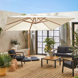 Sweeek - 3X3M Square Cantilever Parasol Falgos Off-White With Cover Included - thumbnail 8