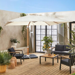 Sweeek - 3X3M Square Cantilever Parasol Falgos Off-White With Cover Included - thumbnail 7