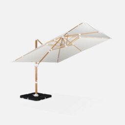 Sweeek - 3X3M Square Cantilever Parasol Falgos Off-White With Cover Included - thumbnail 2