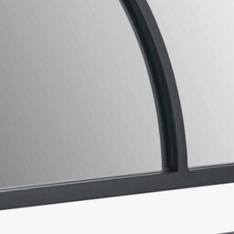 Pacific Lifestyle Black Metal 2 Half Moon Section Wall Mirror - thumbnail 6