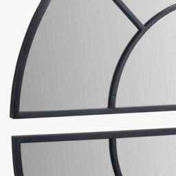 Pacific Lifestyle Black Metal 2 Half Moon Section Wall Mirror - thumbnail 7