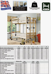 Strictly Beds And Bunks Moon Heavy Duty Pine Bunk Bed, 3Ft Single - thumbnail 2