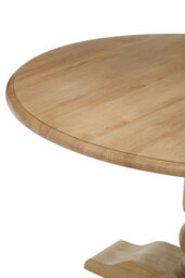 Orsina Oak Wood Natural Round Dining Table, Dining Room Table With Carved Base, Artistic Dining Table For Kitchen - thumbnail 3