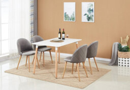 Life Interiors Lucia Halo Dining Set, A Table And Chairs Set Of 4, White/grey - thumbnail 2