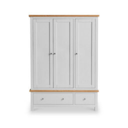 Farro Grey Triple Wardrobe With 2 Drawers - By Roseland Furniture - thumbnail 4