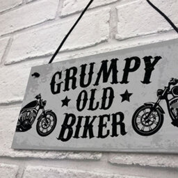 Red Ocean Grumpy Old Biker Novelty Hanging Man Cave Garage Sign For Motorbike Enthusiast Bike Accessories - thumbnail 7
